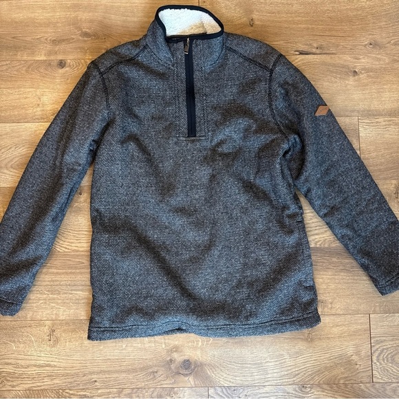 Orvis Other - Orvis Black Gray Sherpa Lined 1/4 Zip Pullover Men's Small with Pockets